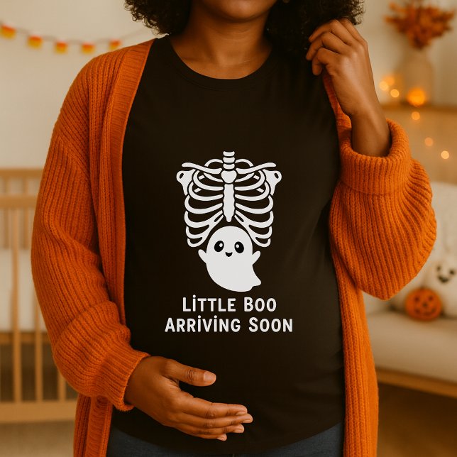 Funny Little Boo Arriving Soon Maternity Halloween T-Shirt (Creator Uploaded)