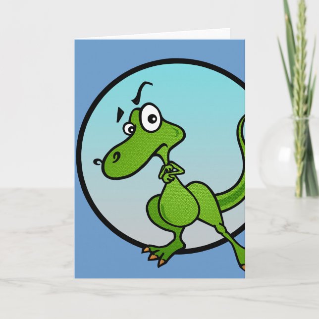 FUNNY LITTLE DINOSAUR GREETING CARD (Front)