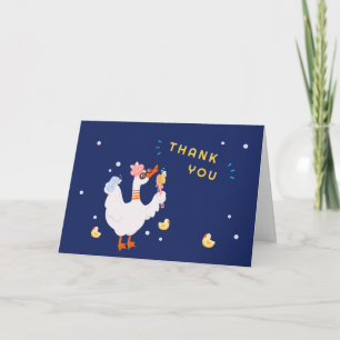 Funny Little Duckling Bath Rubber Duck Baby Shower Thank You Card