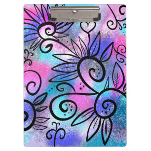 Funny little floral bird clipboard
