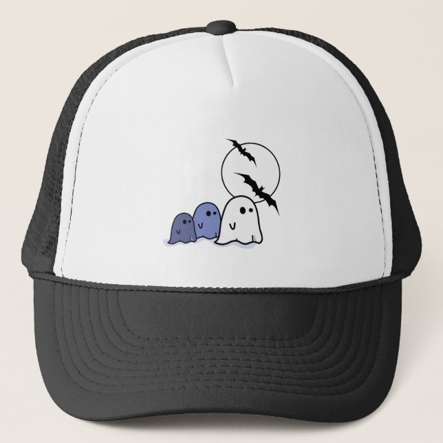 Funny Little Ghosts. Halloween Trucker Hat (Front)