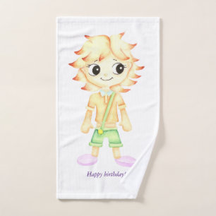 Funny little ginger boy bath towel set