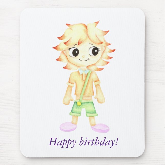 Funny little ginger boy mouse pad (Front)