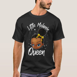 Funny Little Girl Melanin Gift Black History Magic T-Shirt