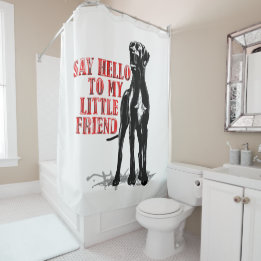 Funny Little Great Dane Shower Curtain