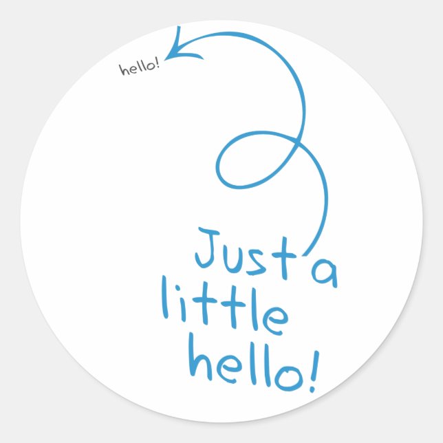 Funny Little Hello Classic Round Sticker (Front)