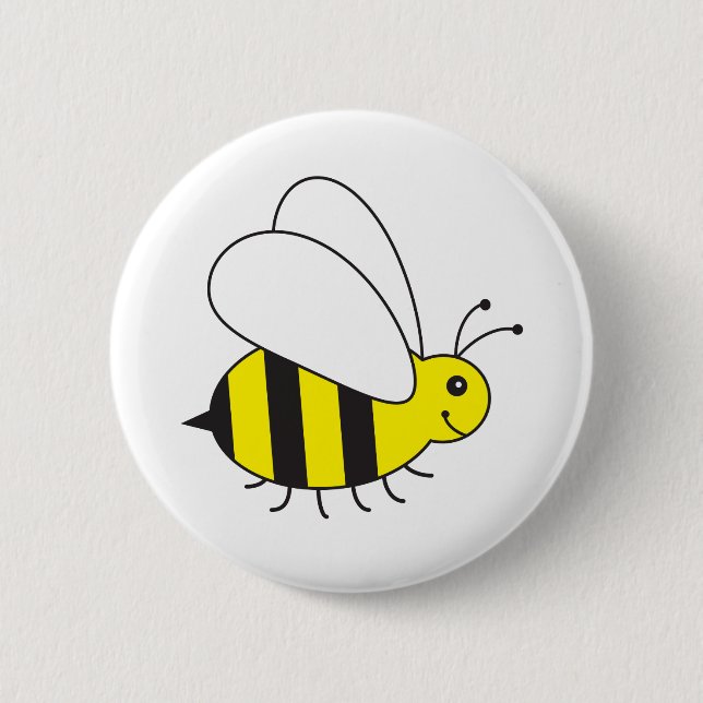 Funny Little Honey Bee Cute 6 Cm Round Badge (Front)
