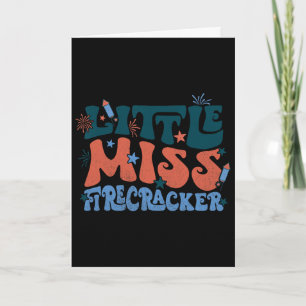 Funny Little Miss Firecracker Patriotic 4th Of Jul Card