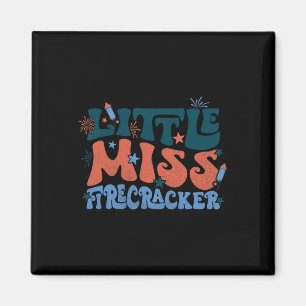 Funny Little Miss Firecracker Patriotic 4th Of Jul Magnet