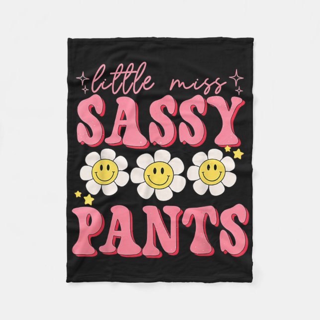 Funny Little Miss Sy Pants Back To School Girls  Fleece Blanket (Front)