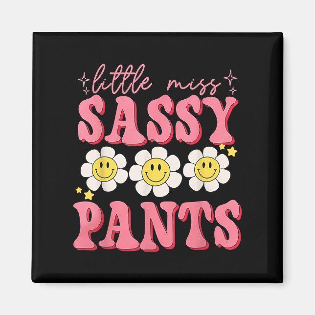 Funny Little Miss Sy Pants Back To School Girls  Magnet (Front)