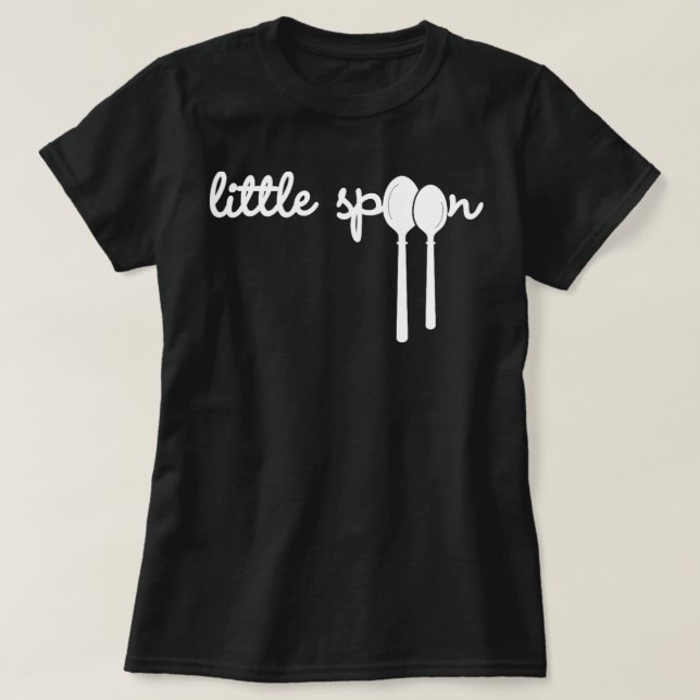 Funny Little Spoon In Big Little Spooning Couple L T-Shirt (Design Front)