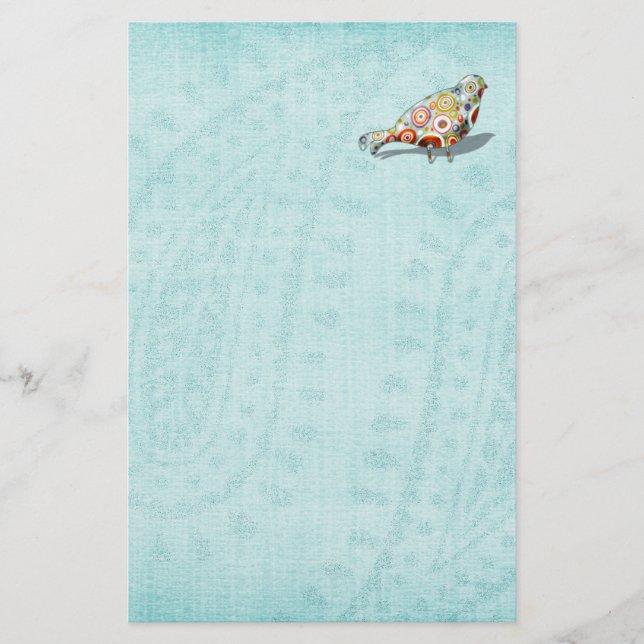 Funny Little Whimsical Bird Cute Blue (Front)