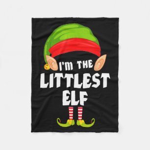 Funny Littlest Elf Matching Family Group Pj Christ Fleece Blanket