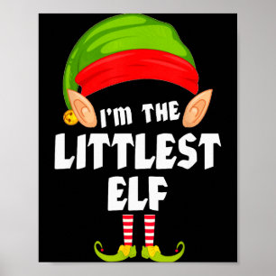 Funny Littlest Elf Matching Family Group Pj Christ Poster