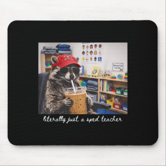 Funny Litvibeslly A Sped Teacher Racoon Coffee Mouse Pad