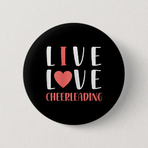Funny Live Love Cheerleading Graphic Women Girls C 6 Cm Round Badge
