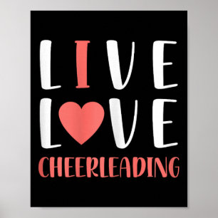 Funny Live Love Cheerleading Graphic Women Girls C Poster