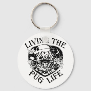 Funny Living The Pug Life Vintage Key Ring