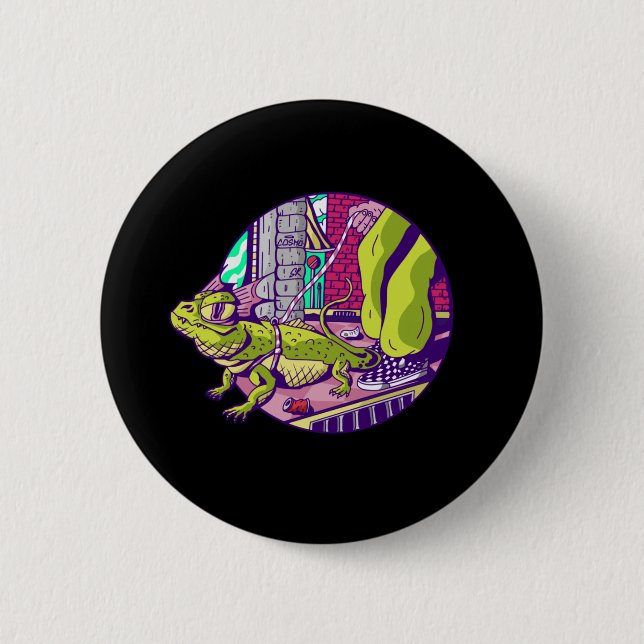 Funny Lizard  6 Cm Round Badge (Front)