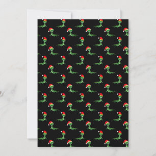 Funny Lizard Big Smile Face Merry Christmas Xmas Thank You Card