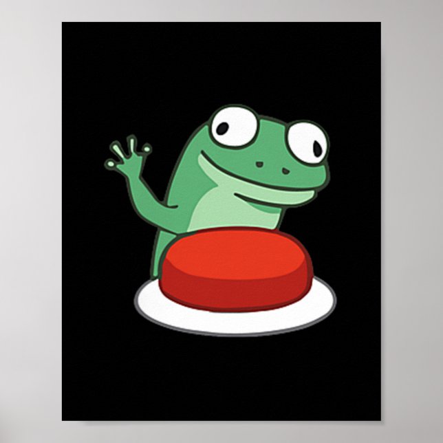 Funny Lizard Button Meme _1  Poster (Front)