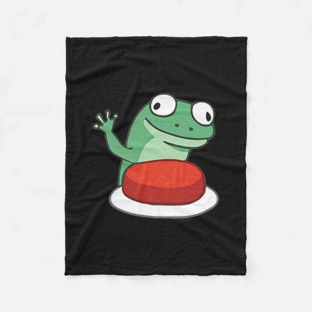 Funny Lizard Button Meme T-shirt.png  Fleece Blanket (Front)