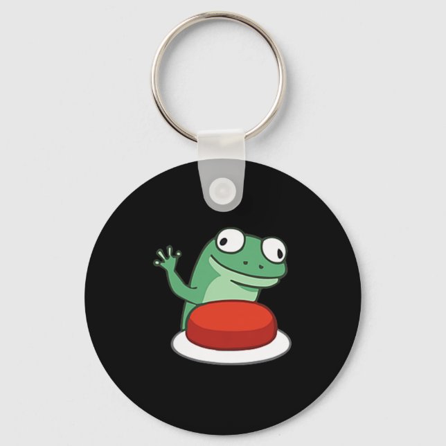 Funny Lizard Button Meme T-shirt.png  Key Ring (Front)