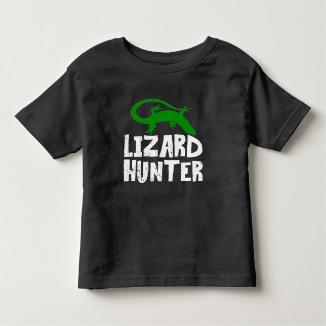 Funny Lizard Hunter Reptile loving Kid Toddler T-Shirt (Front)