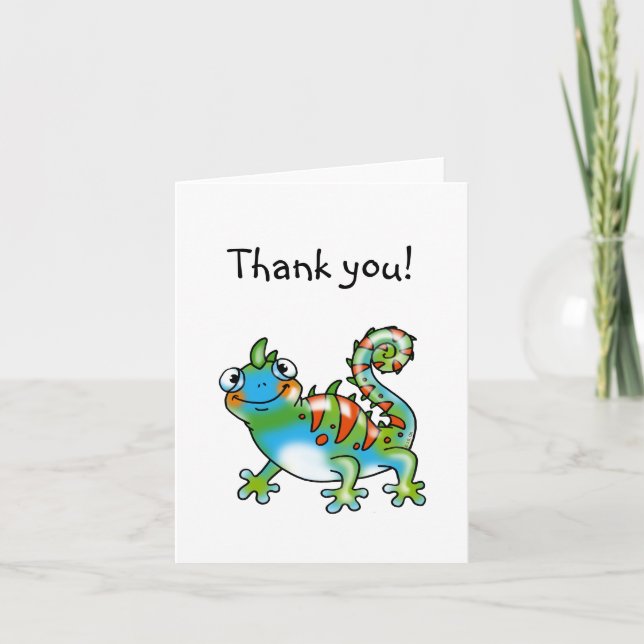 Funny lizard thank you card (Front)