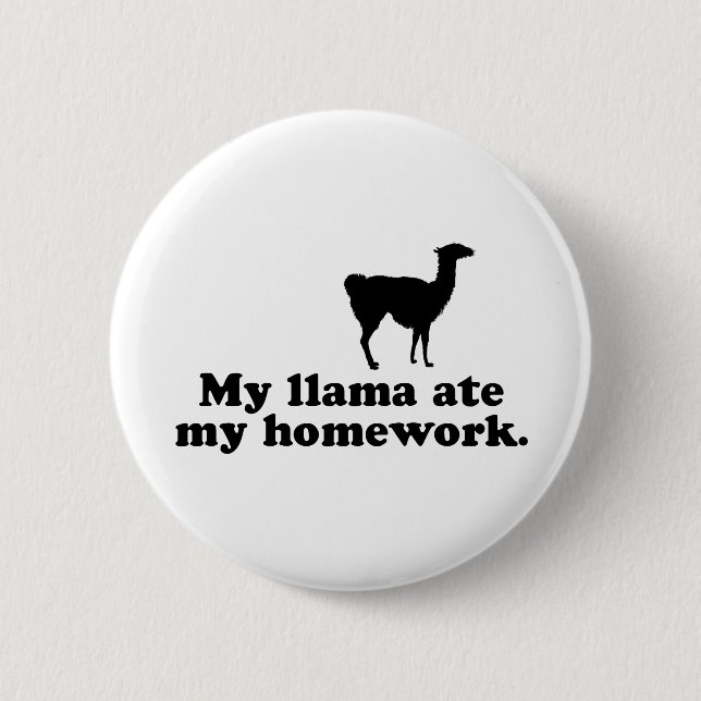 Funny Llama 6 Cm Round Badge (Front)
