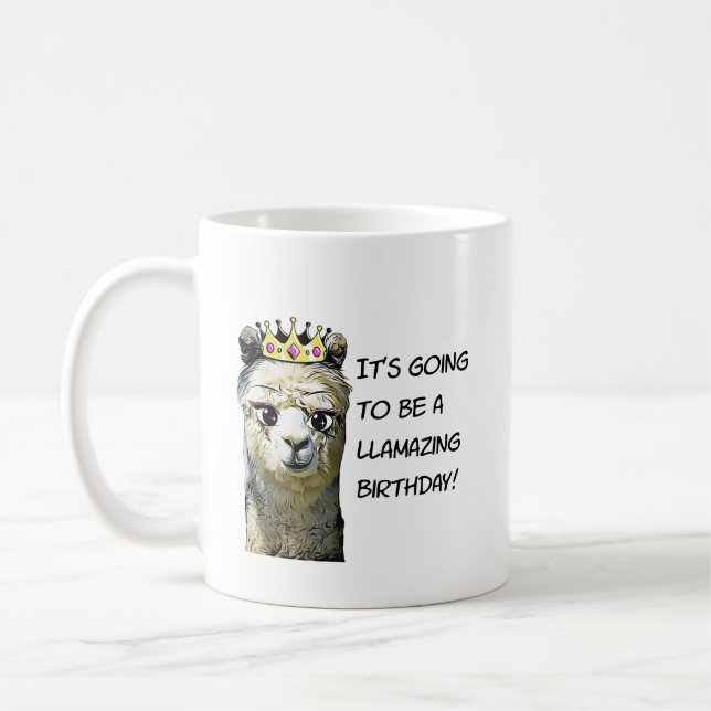 Funny Llama Birthday Mug  (Left)
