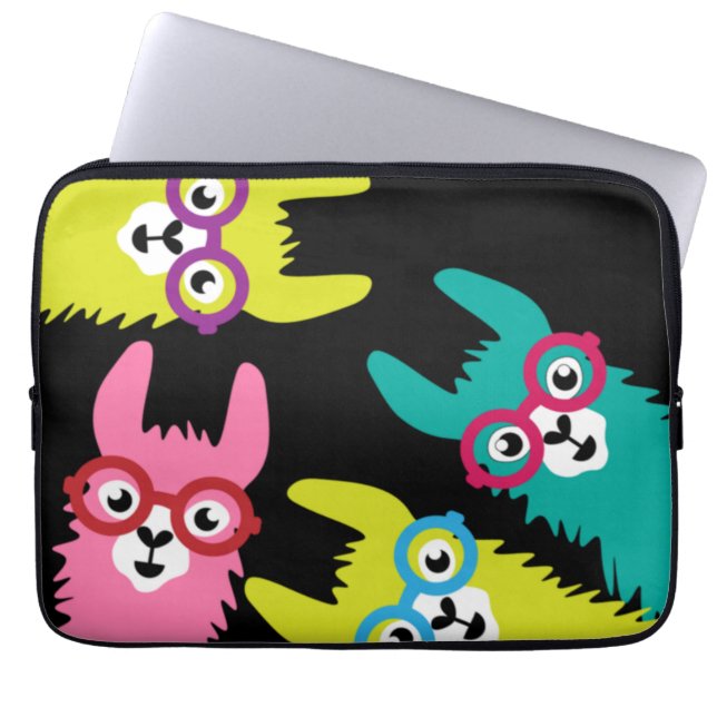 Funny Llama Colourful Camelid  Laptop Sleeve (Front)