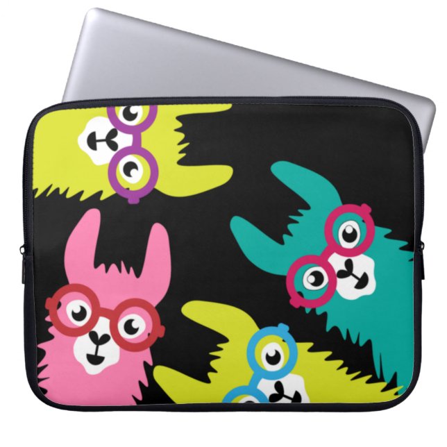 Funny Llama Colourful Camelid  Laptop Sleeve (Front)