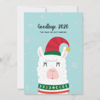 Funny Llama Covid Christmas New Years Custom Photo