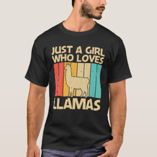Funny Llama Design For Girls Women Llama Farm Anim T-Shirt