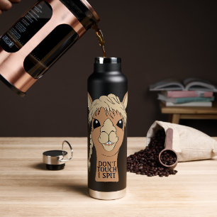 Funny Llama Don't Touch I Spit Water Bottle