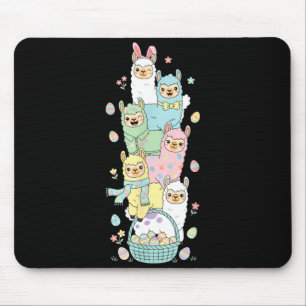 Funny Llama Easter Egg Kids Mens Womens Easter Day Mouse Pad