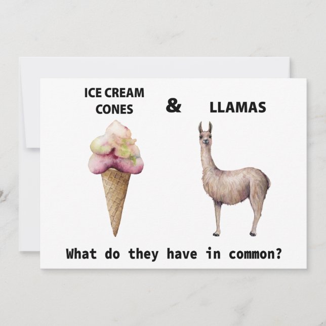 Funny Llama Family Renion Invitation (Front)