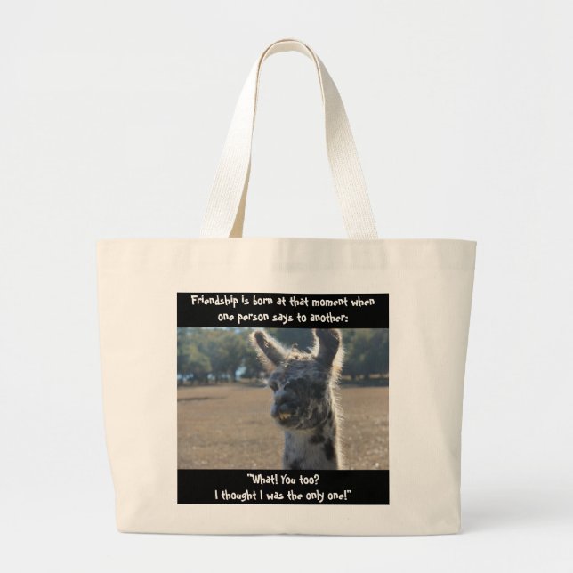 Funny llama, Friendship Quote on tote bag (Front)