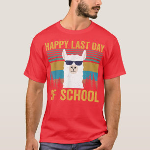 Funny Llama Happy Last Day of School Teacher Stude T-Shirt