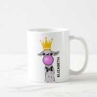 Funny Llama Illustration Blowing a Pink Bubble