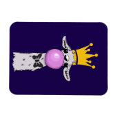 Funny Llama Illustration Blowing a Pink Bubble Magnet (Horizontal)