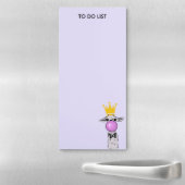 Funny Llama Illustration Blowing a Pink Bubble Magnetic Notepad (In Situ)