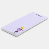 Funny Llama Illustration Blowing a Pink Bubble Magnetic Notepad (Angled)