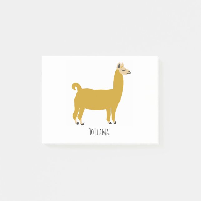 Funny Llama Illustration Post-it Notes (Front)