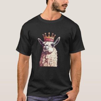 Funny Llama King with a Golden Crown Outfit T-Shirt