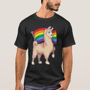 Funny Llama LGBT Flag Cool Rainbow Alpaca Fan Gift T-Shirt