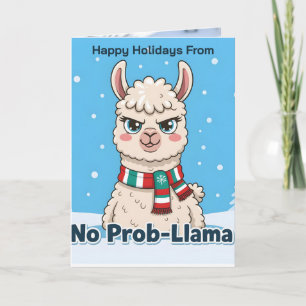 Funny Llama No Prob-Llama Photo Christmas Card