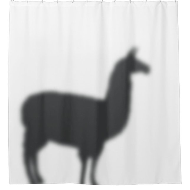 Funny llama silhouette shower curtain (Front)